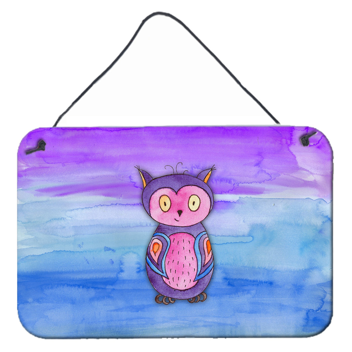 CarolineS Treasures Pink And Purple Owl Watercolor Metal Print, 8 Inch  Inch  X 12 Inch  Inch , Multicolor