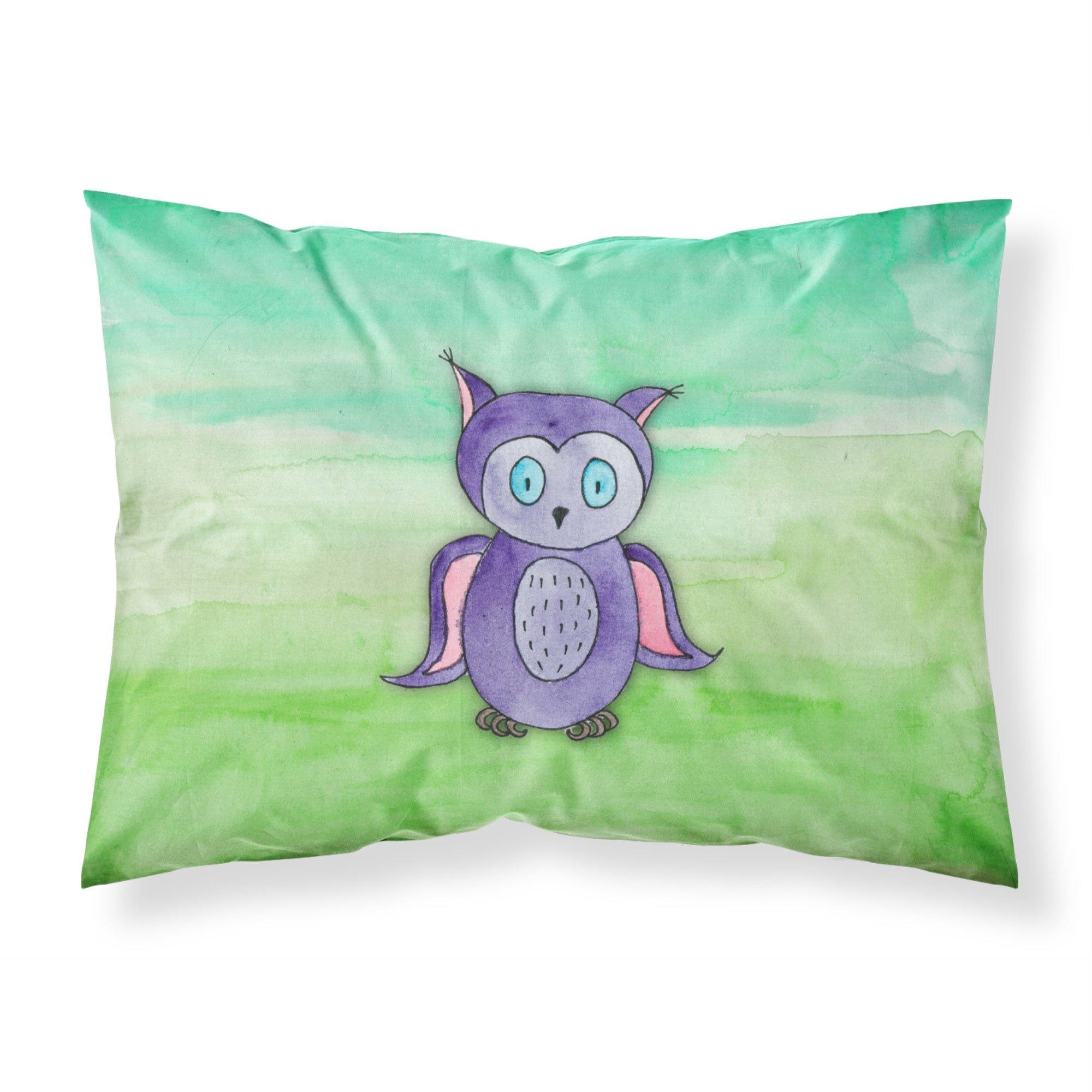 'Caroline'S Treasures Purple Owl Watercolor Pillowcase, Standard, Multicolor'