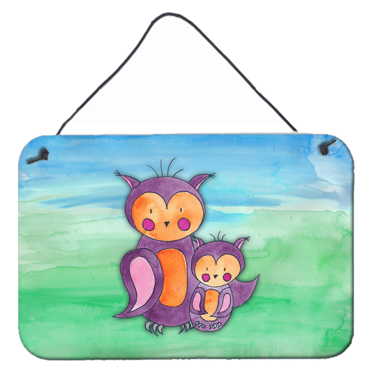 CarolineS Treasures Momma And Baby Owl Watercolor Metal Print, 8 Inch  Inch  X 12 Inch  Inch , Multicolor