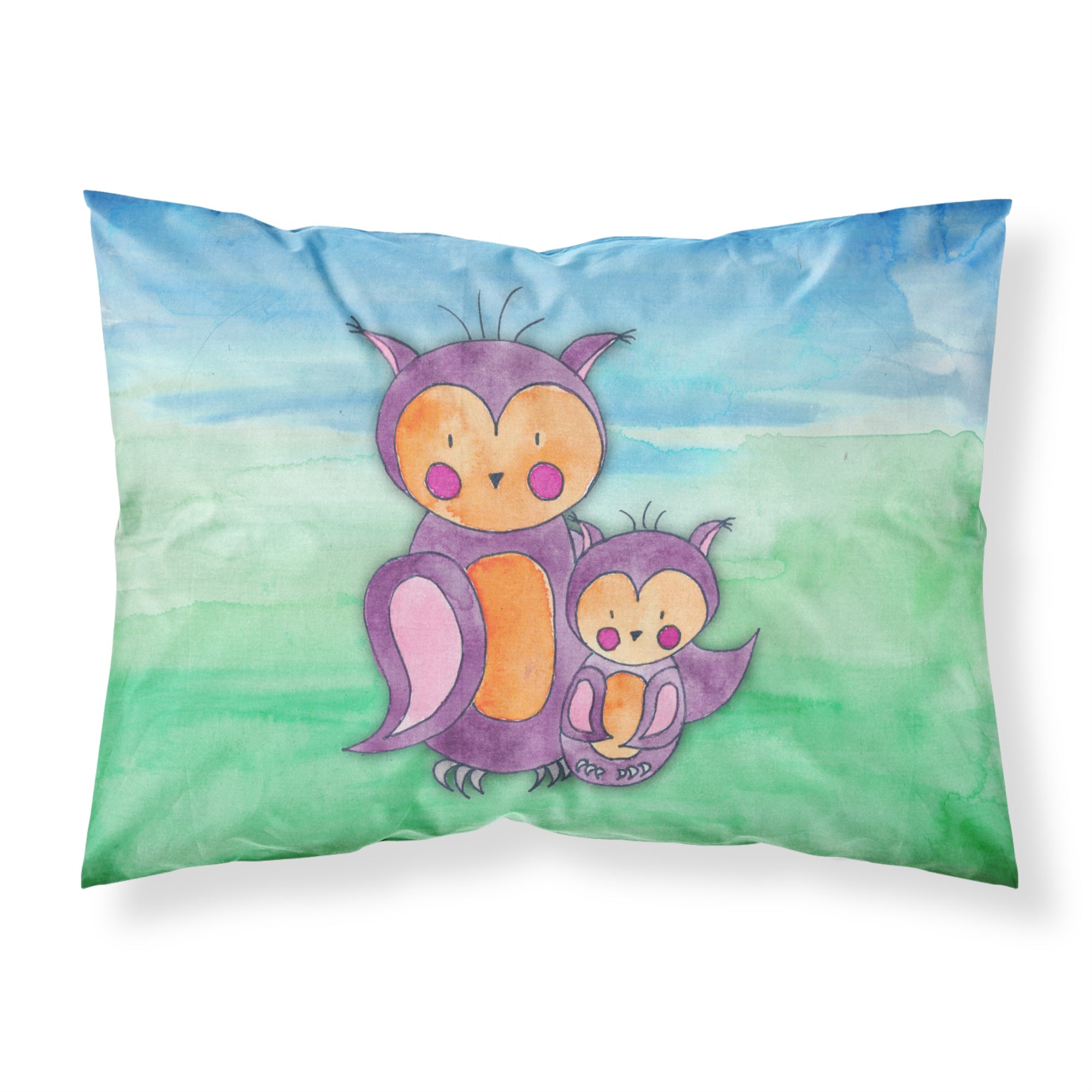 'Caroline'S Treasures Momma And Baby Owl Watercolor Pillowcase, Standard, Multicolor'