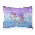 'Caroline'S Treasures Blue Unicorn Watercolor Printed, Polyester, 250 Thread Count, Envelope Closure Pillowcase, Standard, Mult
