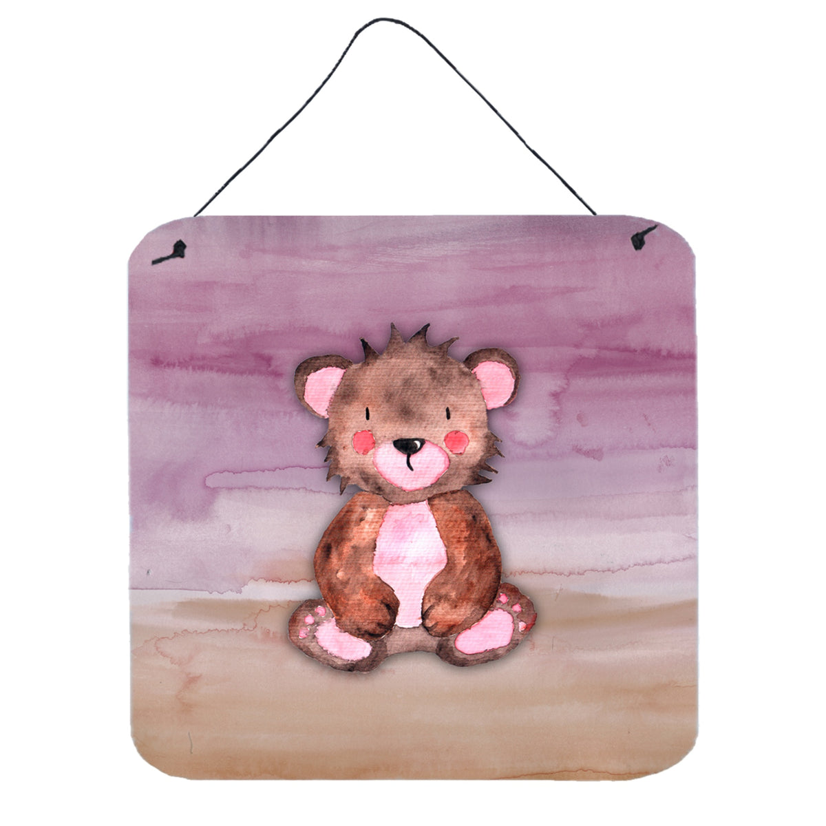 CarolineS Treasures Bear Cub Watercolor Metal Print, 6 Inch  Inch  X 6 Inch  Inch , Multicolor