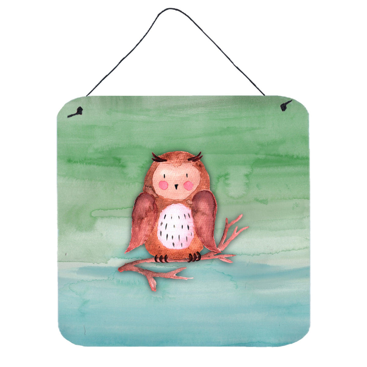 CarolineS Treasures Brown Owl Watercolor Metal Print, 6 Inch  Inch  X 6 Inch  Inch , Multicolor