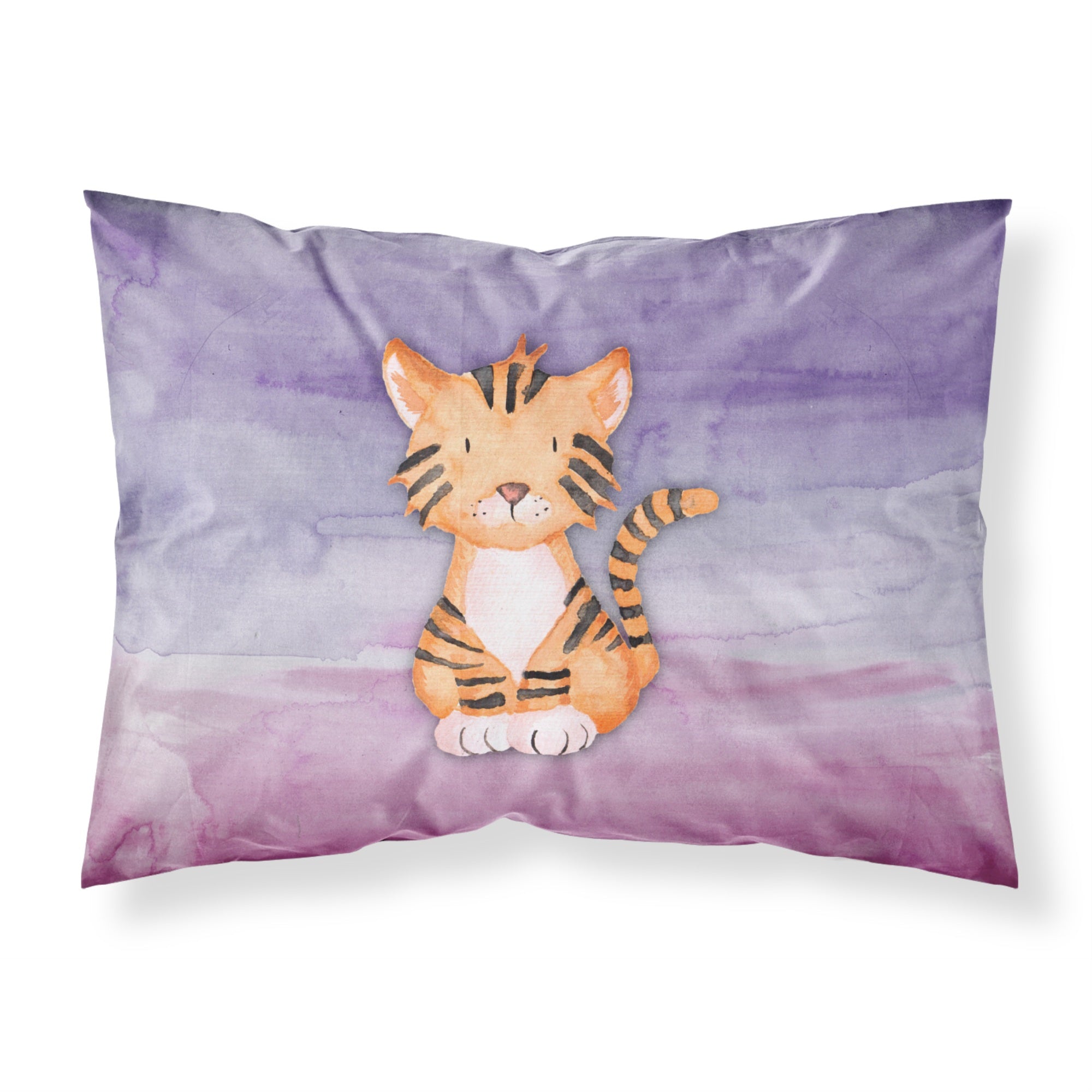 'Caroline'S Treasures Tiger Cub Watercolor Printed, Polyester, 250 Thread Count, Envelope Closure Pillowcase, Standard, Multico
