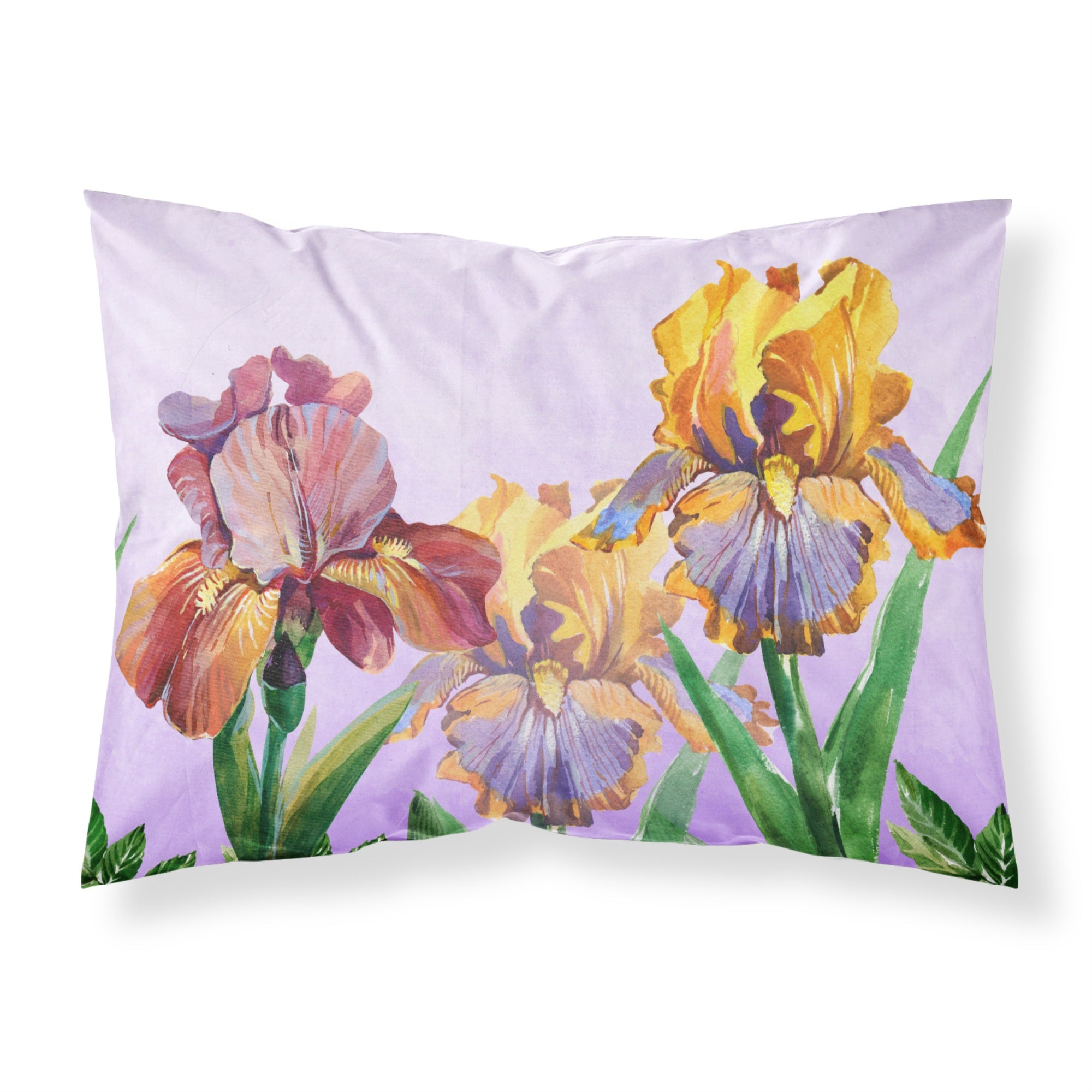 Purple And Yellow Iris Fabric Standard Pillowcase