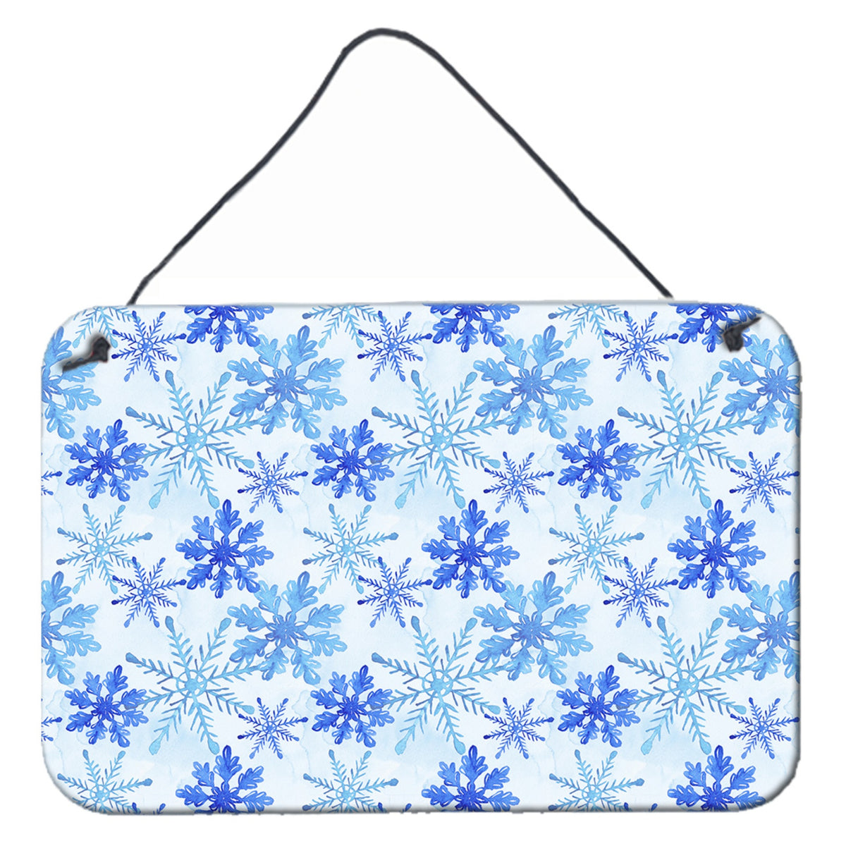 CarolineS Treasures Blue Snowflakes Watercolor Metal Print, 8 Inch  Inch  H X 12 Inch  Inch  W, Multicolor