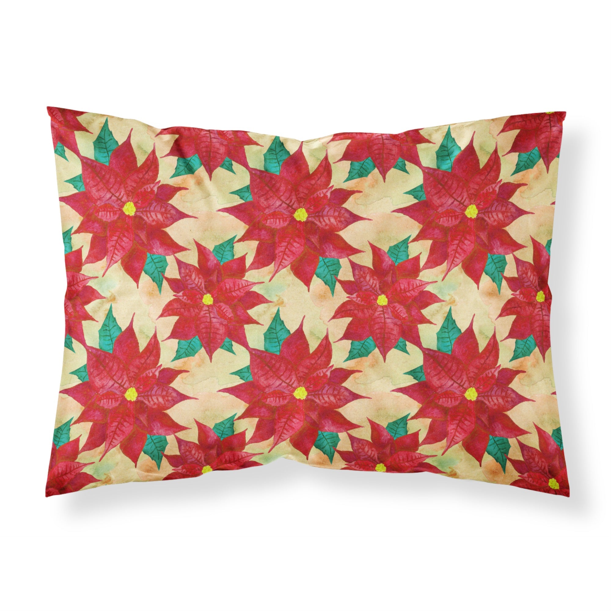 Caroline'S Treasures Poinsetta Christmas Pillowcase Standard Multicolor