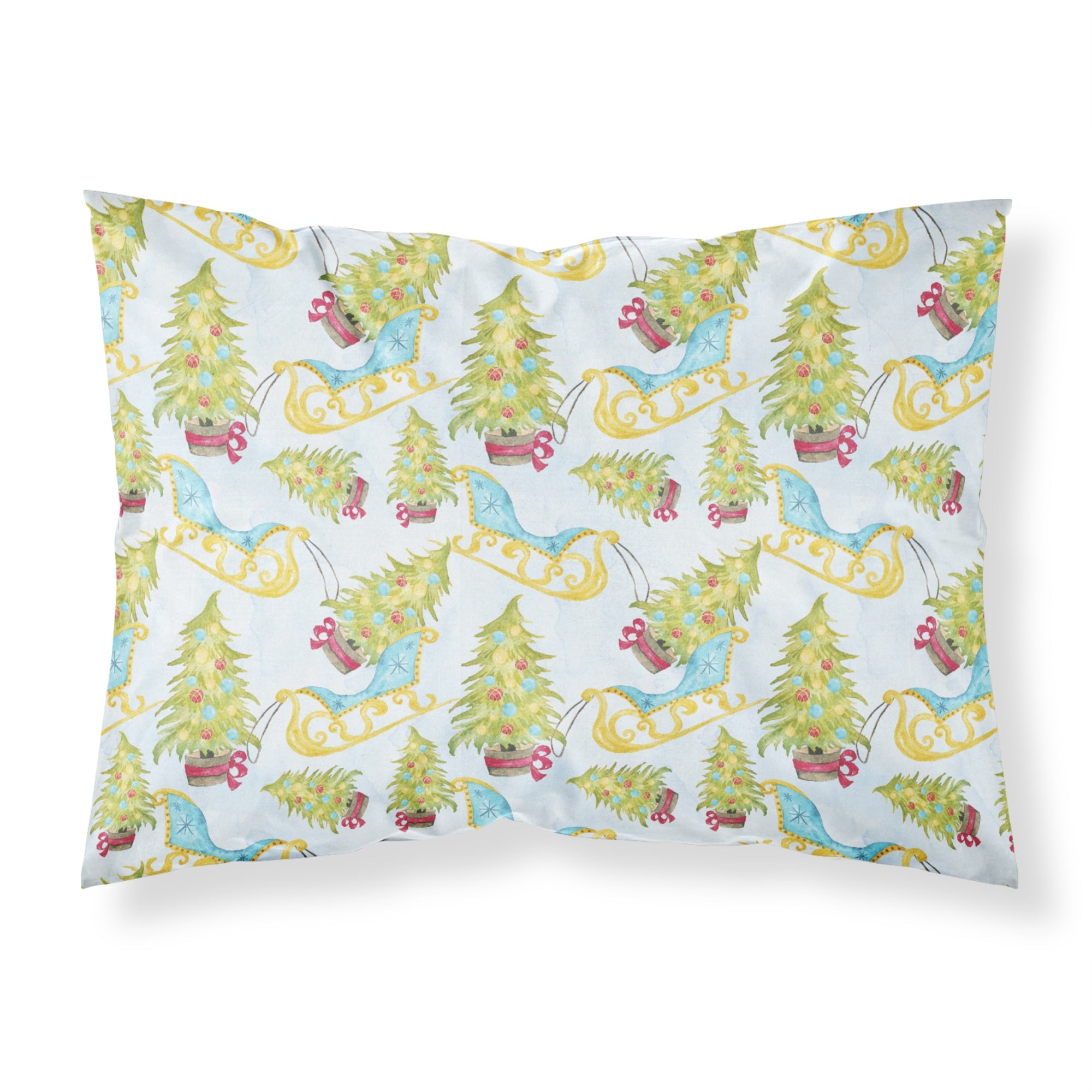 'Caroline'S Treasures Christmas Tree And Sleigh Pillowcase, Standard, Multicolor'