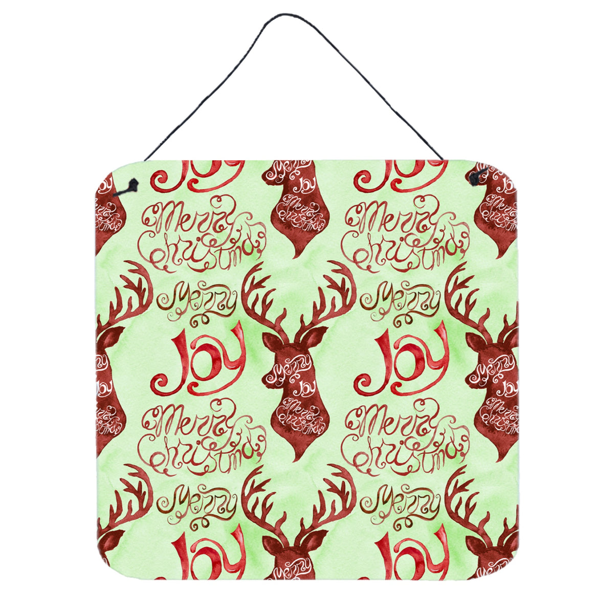 CarolineS Treasures Merry Christmas Joy Reindeer Metal Print, 6 Inch  Inch  H X 6 Inch  Inch  W, Multicolor