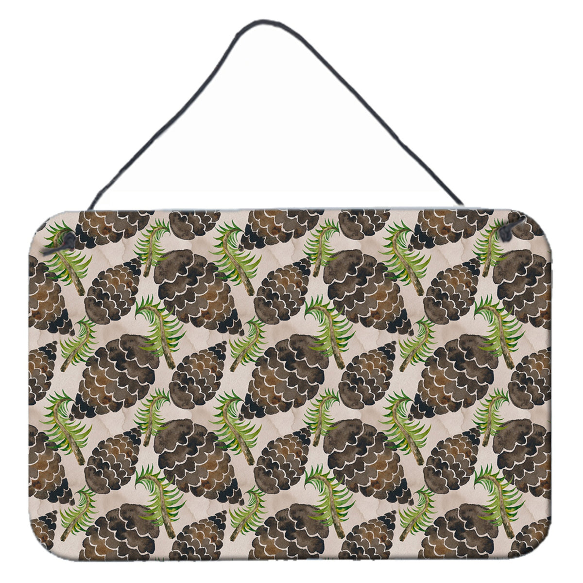 CarolineS Treasures Watercolor Pine Cones Metal Print, 8 Inch  Inch  H X 12 Inch  Inch  W, Multicolor