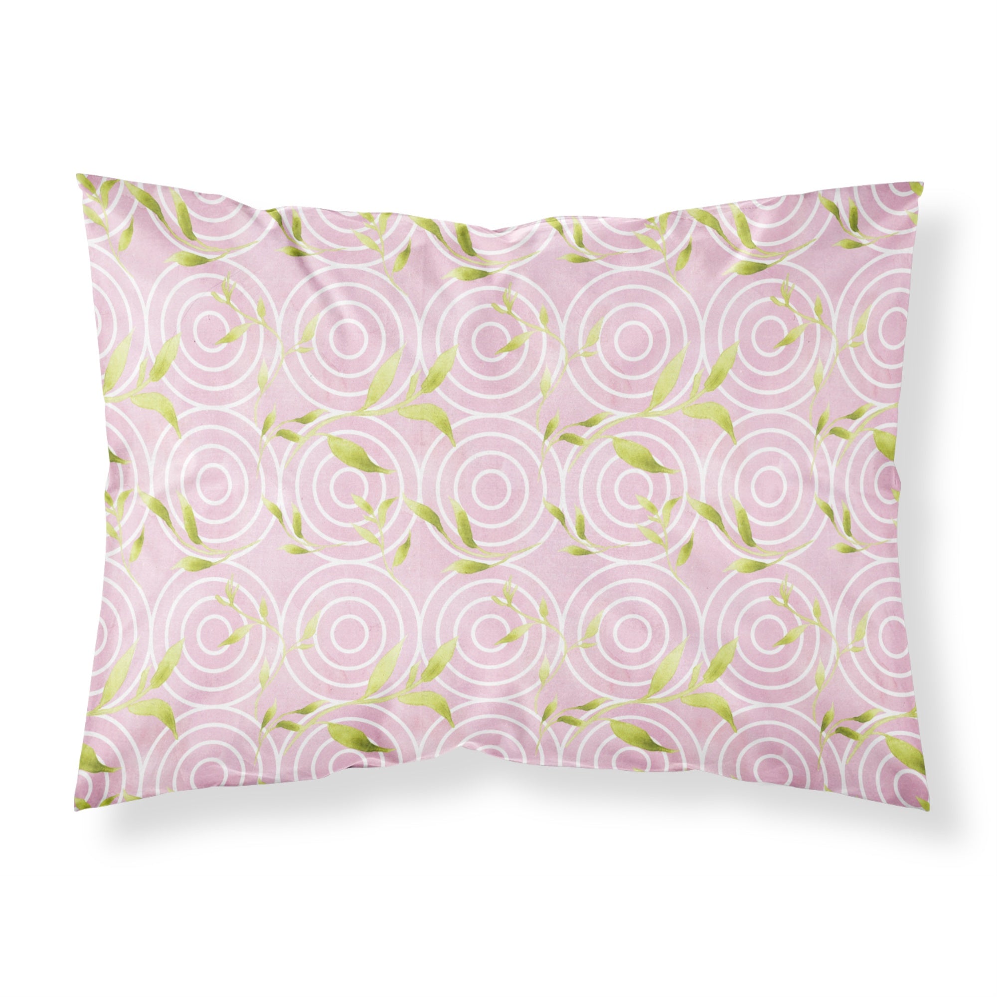 'Caroline'S Treasures Geometric Circles On Pink Watercolor Pillowcase, Standard, Multicolor'