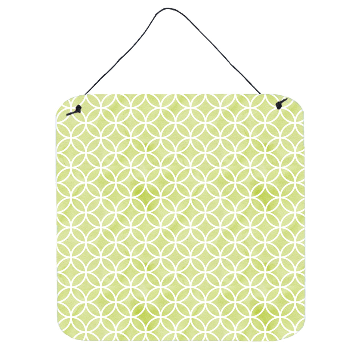 CarolineS Treasures Geometric Circles On Green Watercolor Metal Print, 6 Inch  Inch  H X 6 Inch  Inch  W, Multicolor
