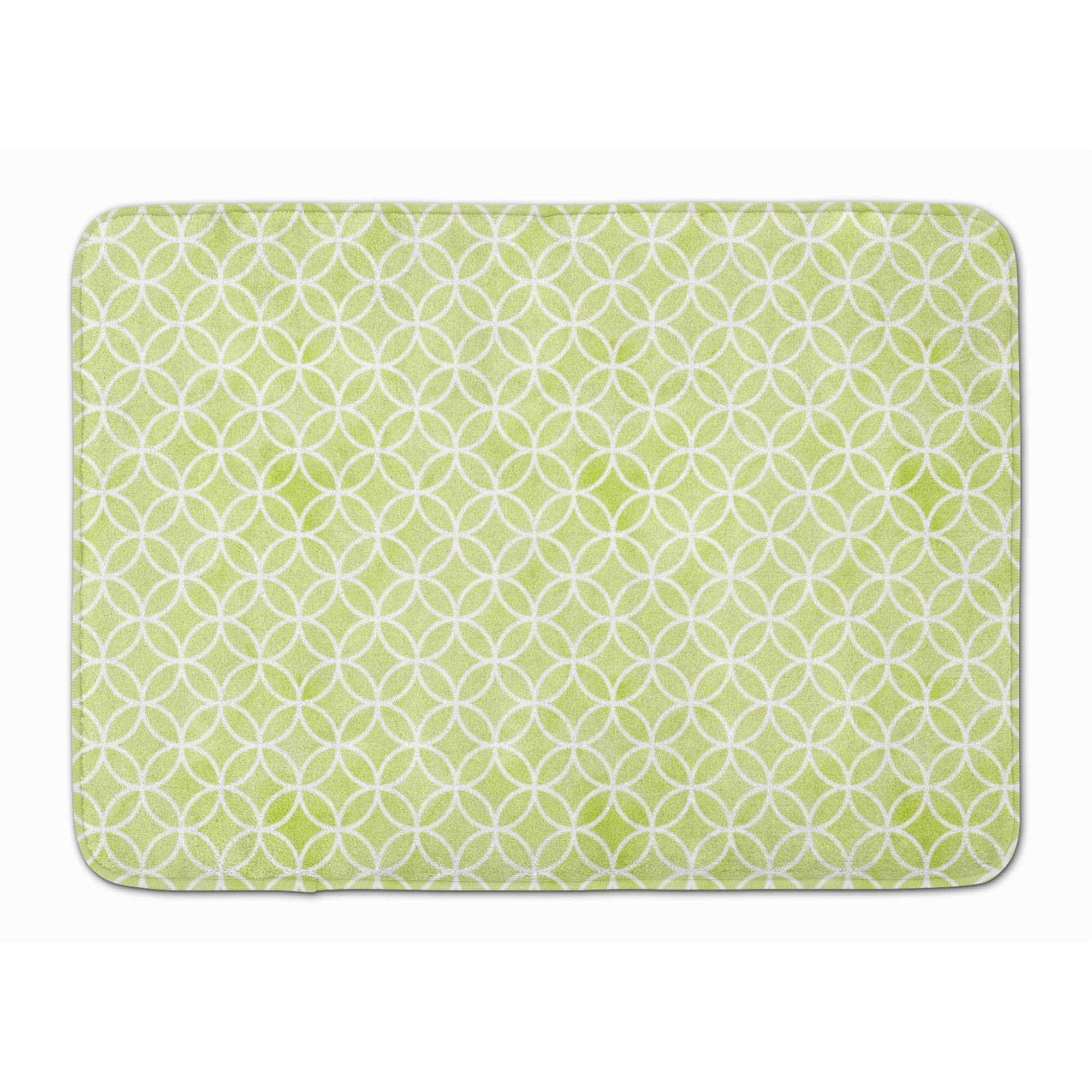Carolines Treasures Geometric Circles on Green Watercolor Floor Mat, 19 H x 27 W, Multicolor