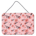 CarolineS Treasures Pink Flowers And Polka Dots Metal Print, 8 Inch  Inch  H X 12 Inch  Inch  W, Multicolor