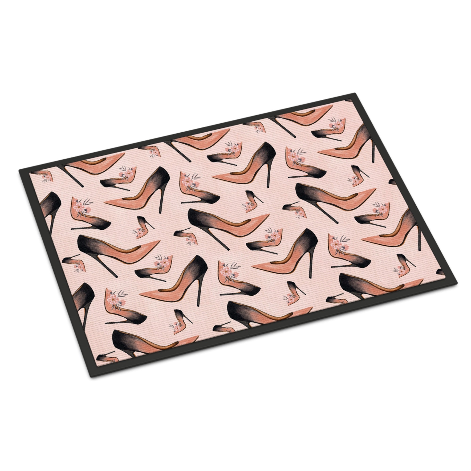 'Caroline'S Treasures Watercolor Fashion Diva Shoes Indoor Or Outdoor Doormat, 18'' H X 27'' W, Multicolor'