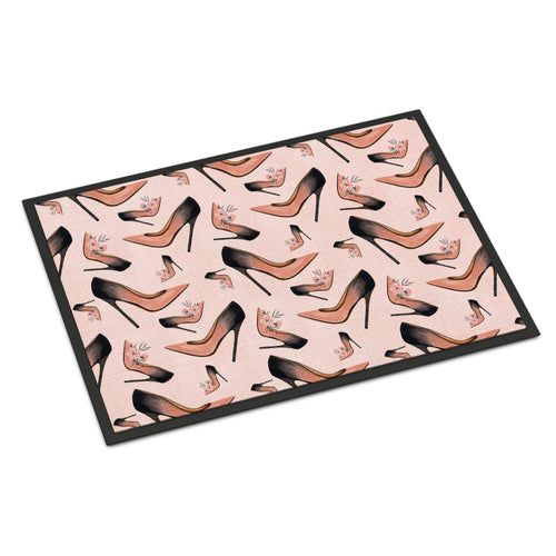 'Caroline'S Treasures Watercolor Fashion Diva Shoes Indoor Or Outdoor Doormat, 18'' H X 27'' W, Multicolor'
