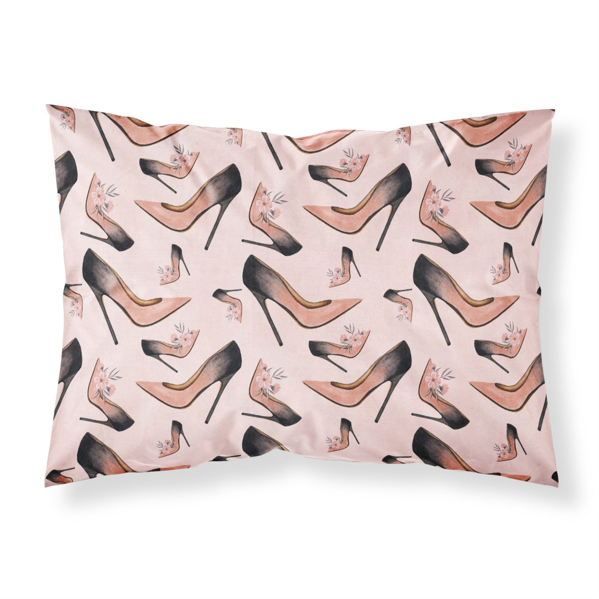 'Caroline'S Treasures Watercolor Fashion Diva Shoes Pillowcase, Standard, Multicolor'