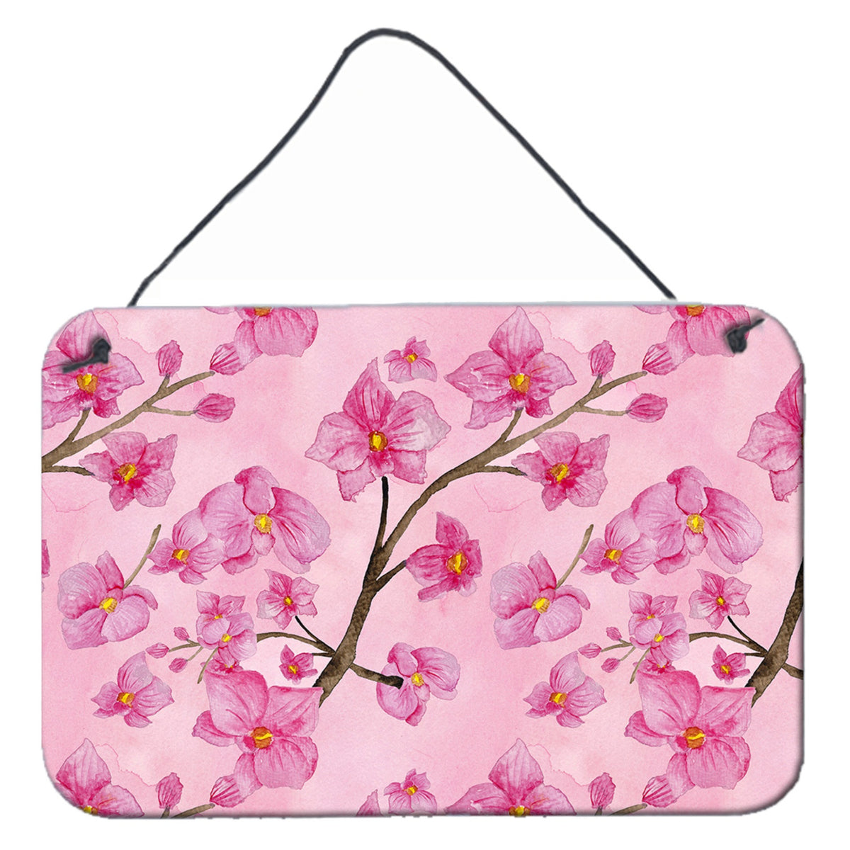 CarolineS Treasures Watercolor Pink Flowers Metal Print, 8 Inch  Inch  H X 12 Inch  Inch  W, Multicolor