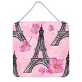 CarolineS Treasures Watercolor Pink Flowers And Eiffel Tower Metal Print, 6 Inch  Inch  H X 6 Inch  Inch  W, Multicolor