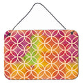 CarolineS Treasures Watercolor Rainbow Geometric Circles Metal Print, 8 Inch  Inch  H X 12 Inch  Inch  W, Multicolor