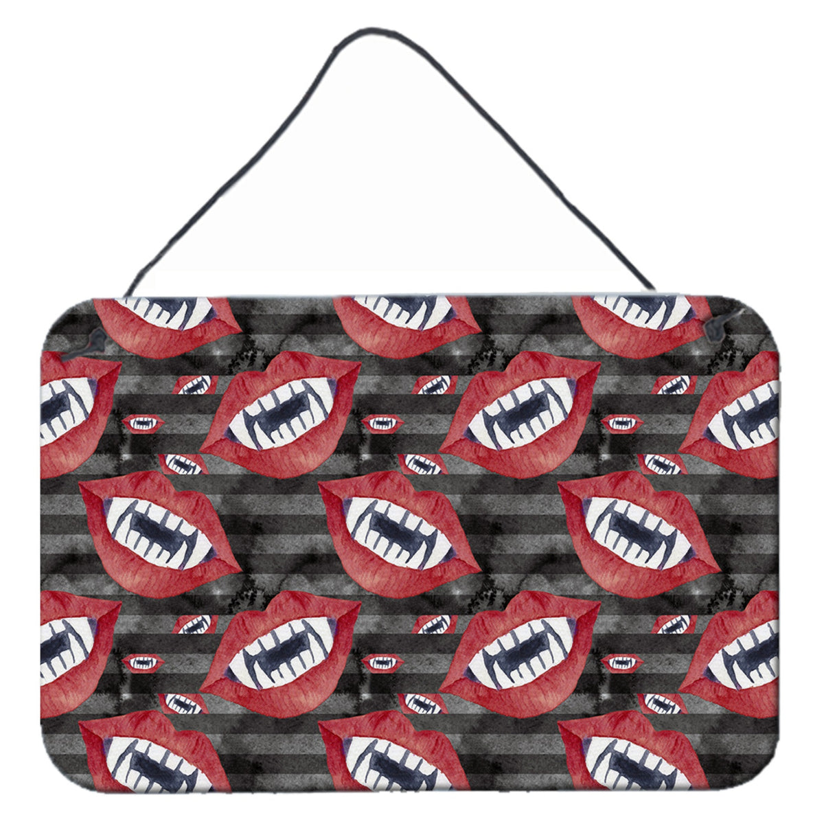 CarolineS Treasures Watercolor Halloween Vampire Teeth Metal Print, 8 Inch  Inch  H X 12 Inch  Inch  W, Multicolor