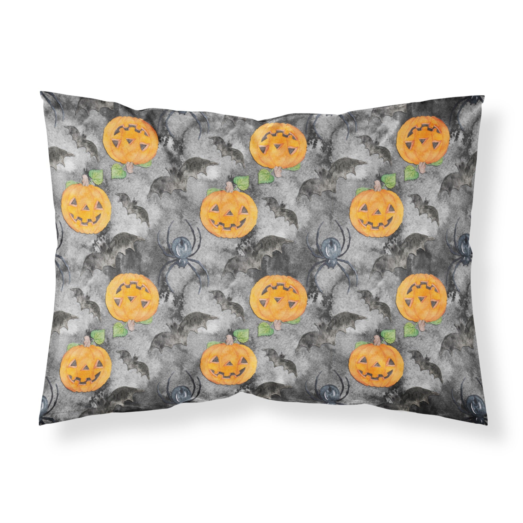 'Caroline'S Treasures Watecolor Halloween Jack-O-Lantern Bats Pillowcase, Standard, Multicolor'