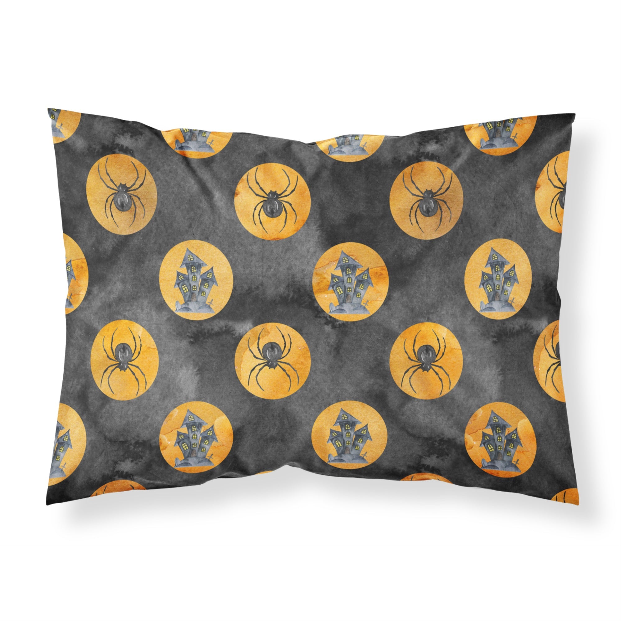 'Caroline'S Treasures Watercolor Halloween Circles Printed, Polyester, 250 Thread Count, Envelope Closure Pillowcase, Standard,