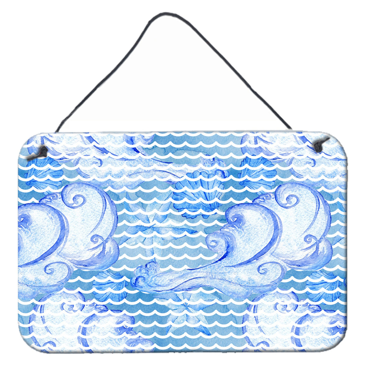 CarolineS Treasures Beach Watercolor Abstract Waves Metal Print, 8 Inch  Inch  H X 12 Inch  Inch  W, Multicolor