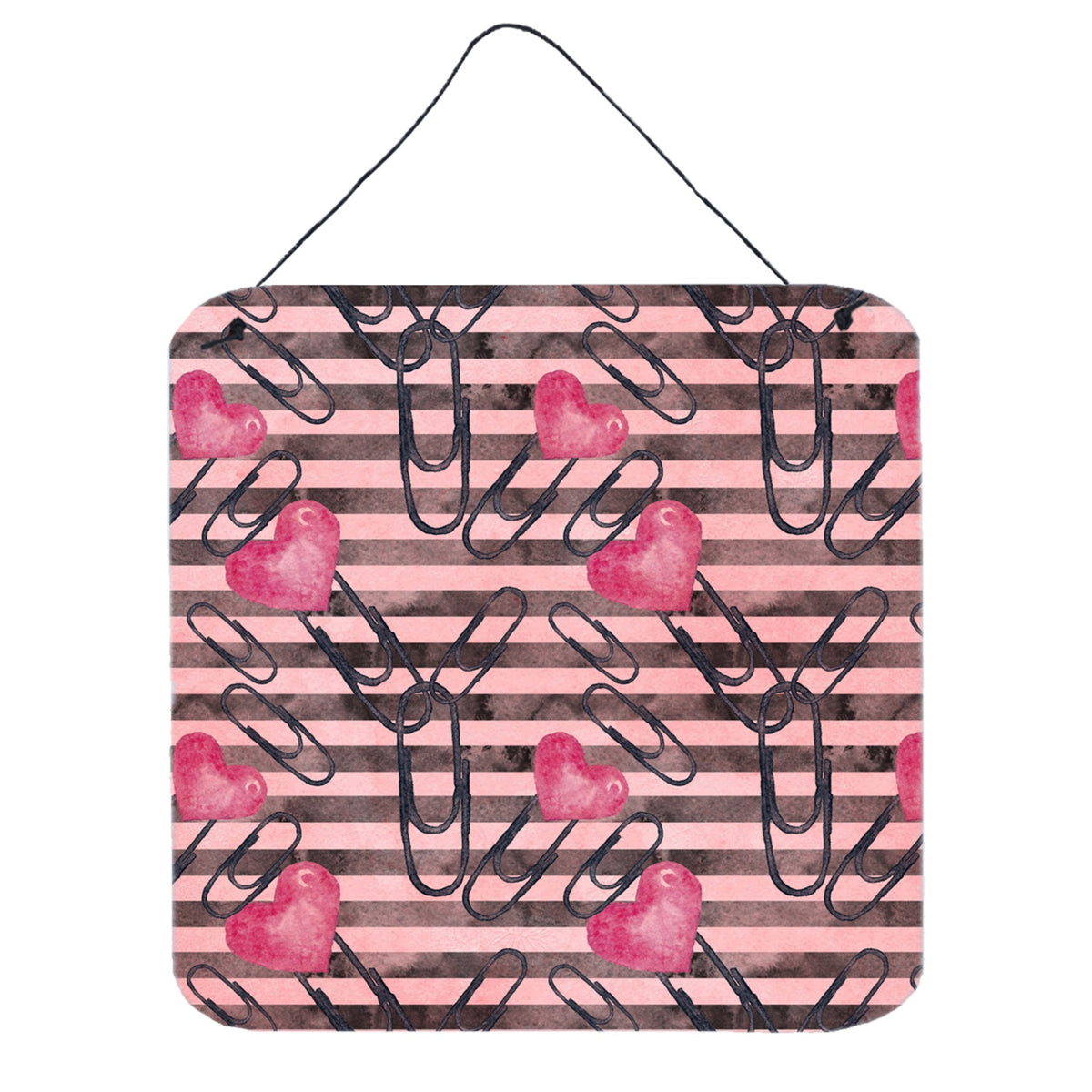 CarolineS Treasures Watercolor Heart Paper Clips Metal Print, 6 Inch  Inch  H X 6 Inch  Inch  W, Multicolor