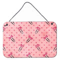 CarolineS Treasures Watercolor Paper Clips And Polka Dots Pink Metal Print, 8 Inch  Inch  H X 12 Inch  Inch  W, Multicolor