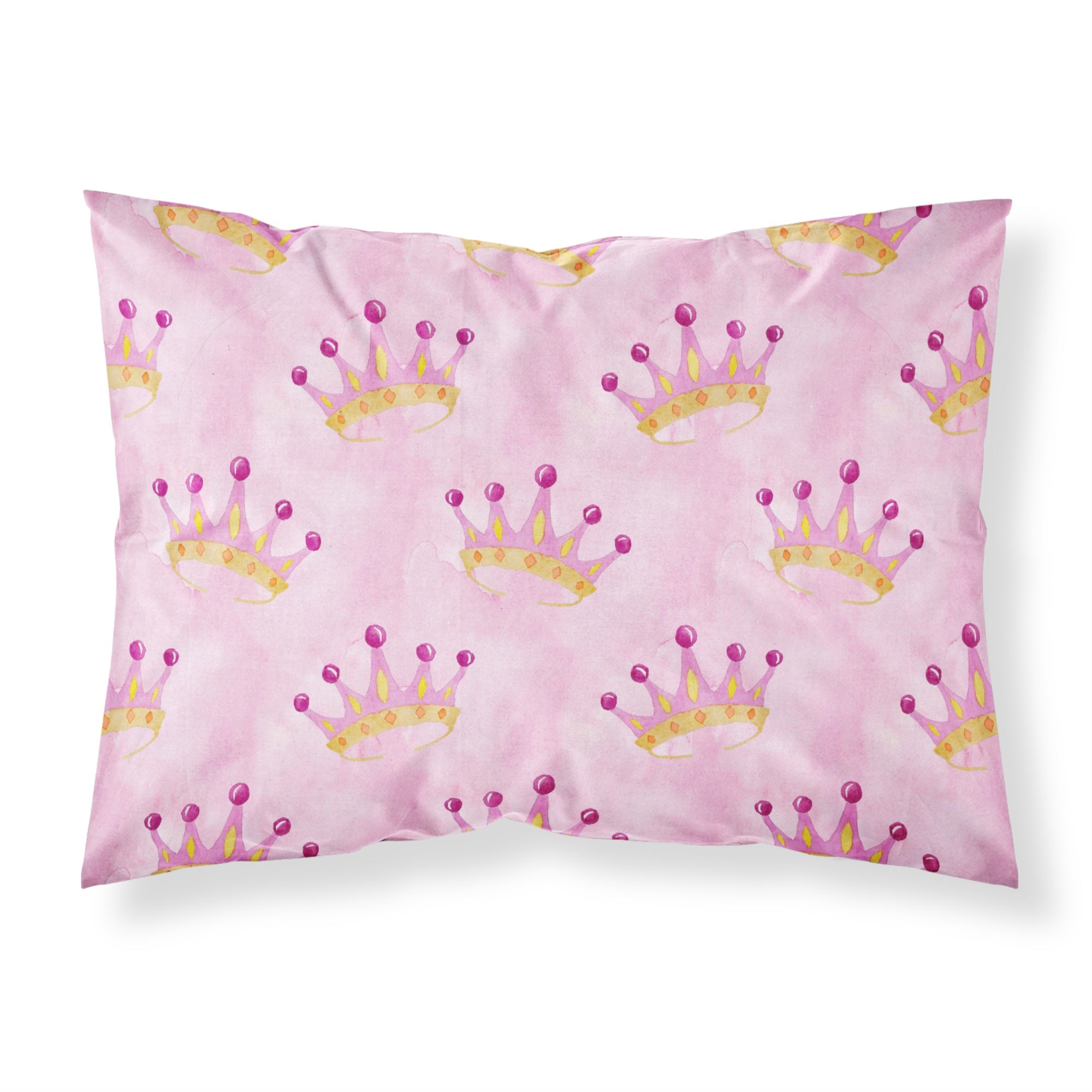 'Caroline'S Treasures Watercolor Princess Crown On Pink Pillowcase, Standard, Multicolor'