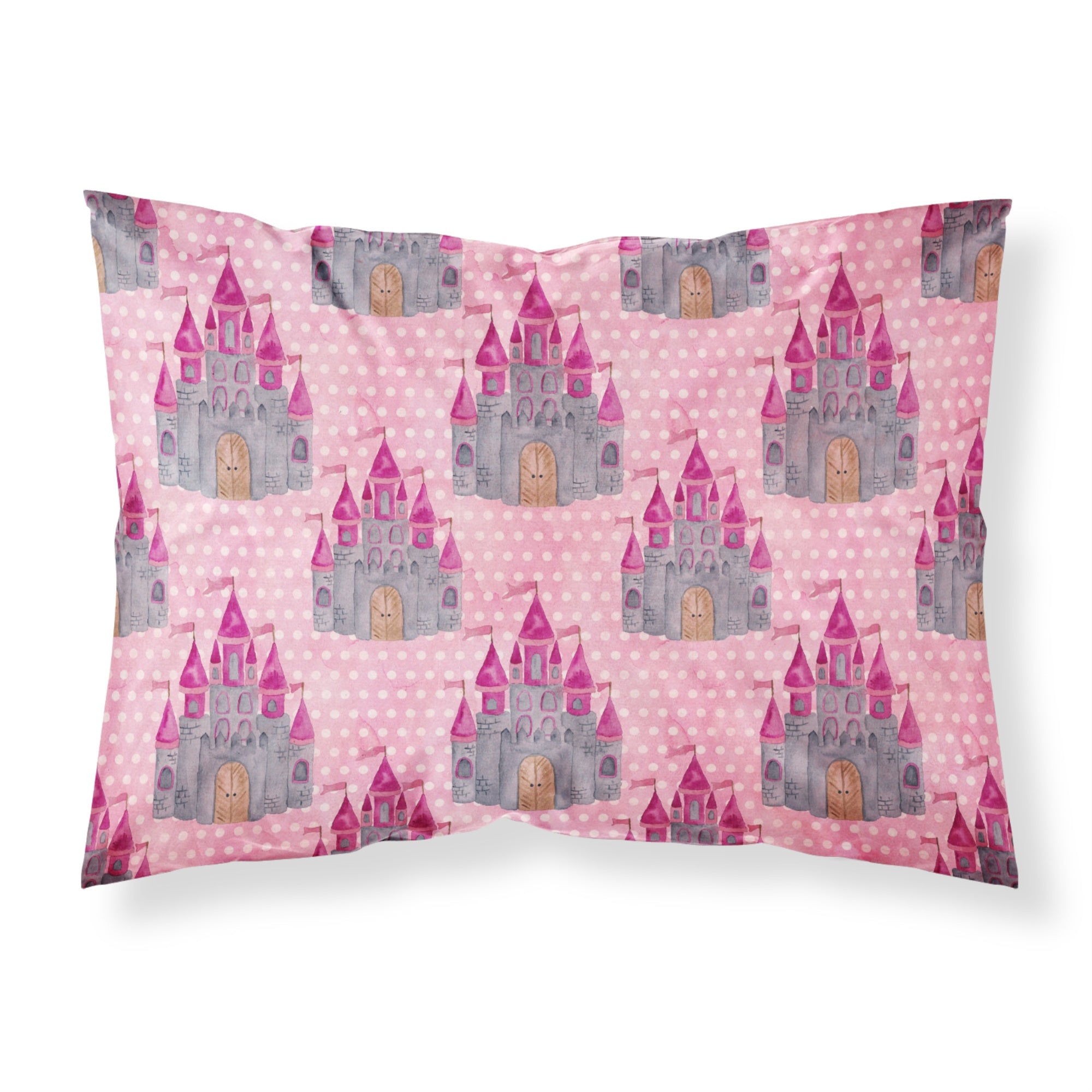 'Caroline'S Treasures Watercolor Princess Castle Printed, Polyester, 250 Thread Count, Envelope Closure Pillowcase, Standard, M