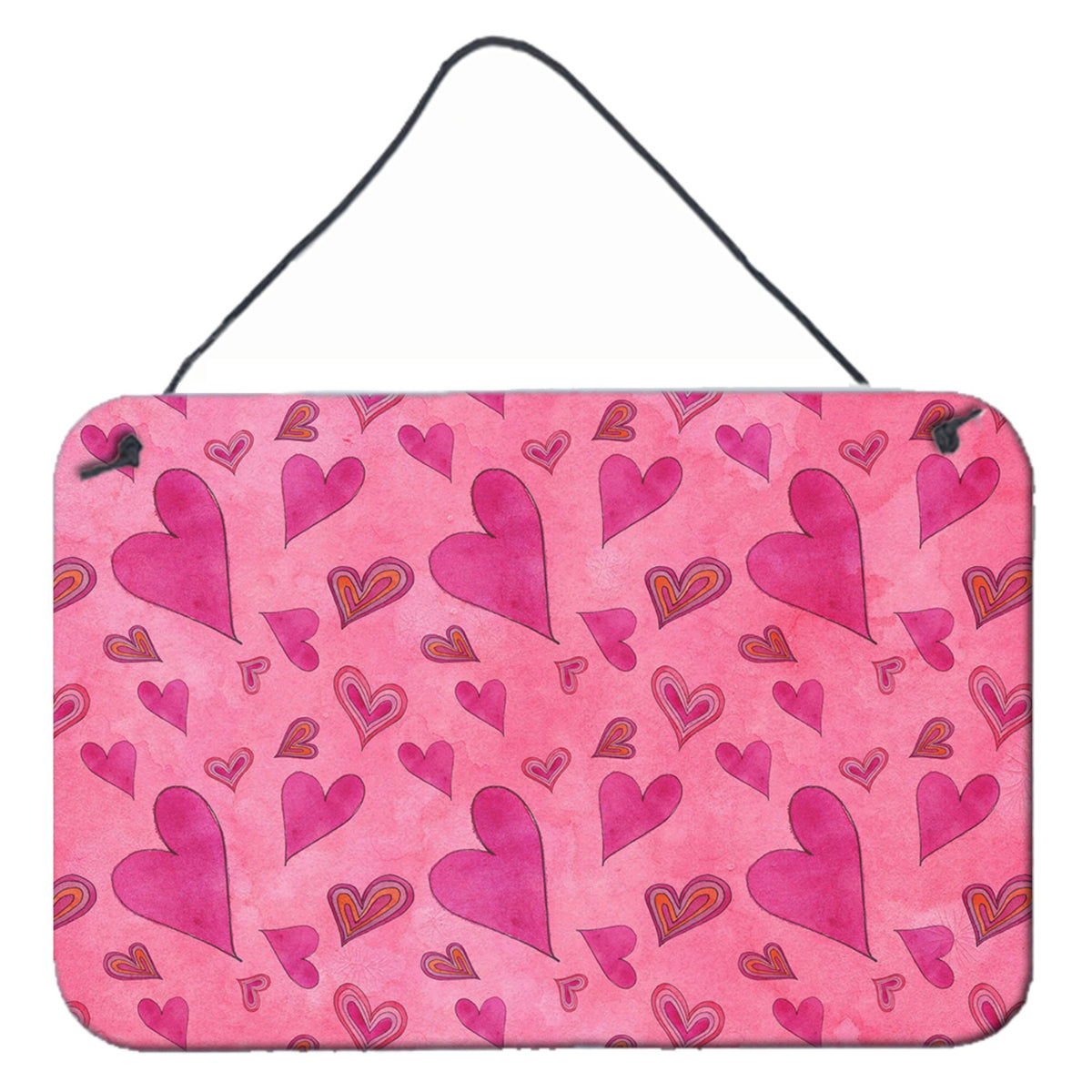 CarolineS Treasures Watercolor Love And Hearts Metal Print, 8 Inch  Inch  H X 12 Inch  Inch  W, Multicolor