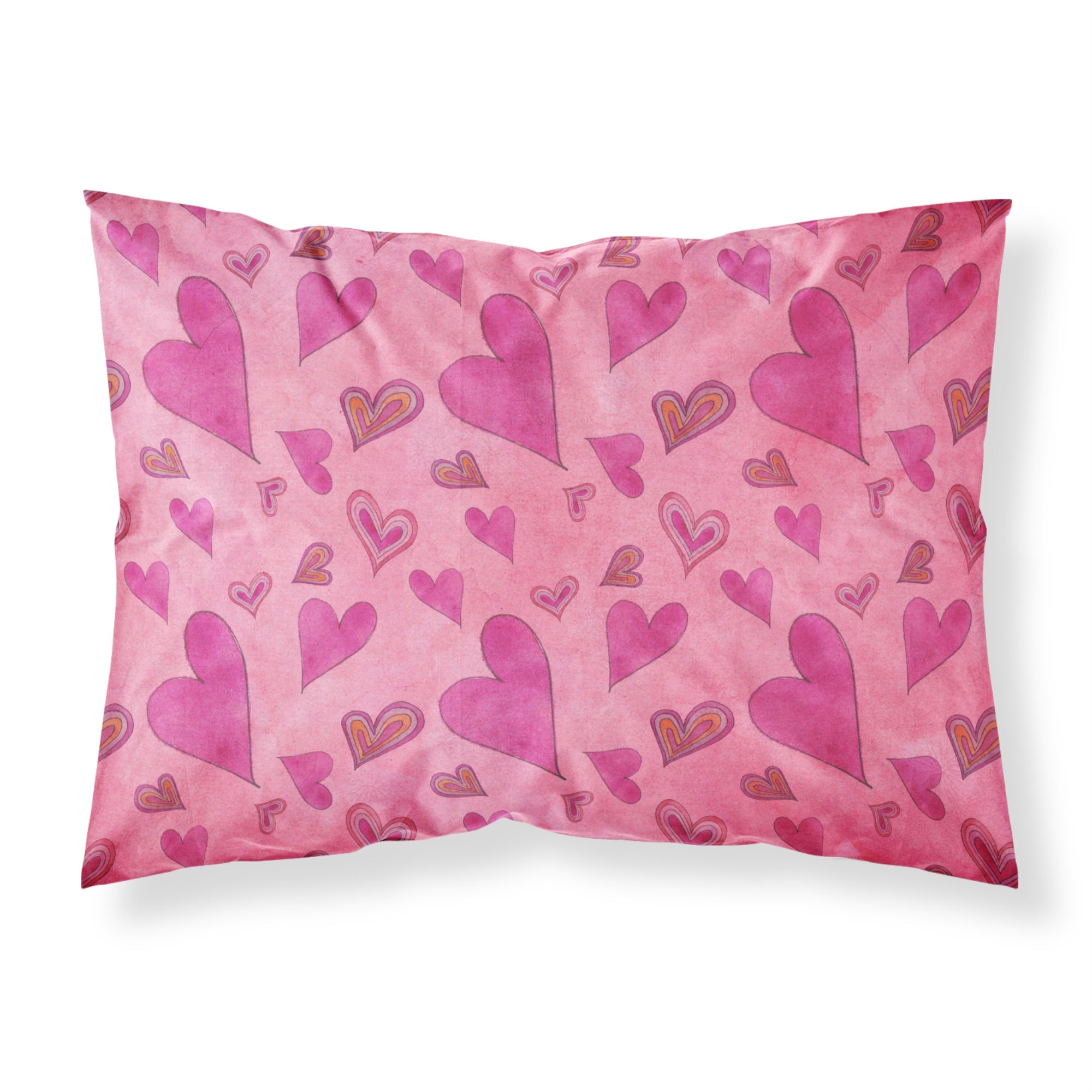 'Caroline'S Treasures Watercolor Love And Hearts Pillowcase, Standard, Multicolor'