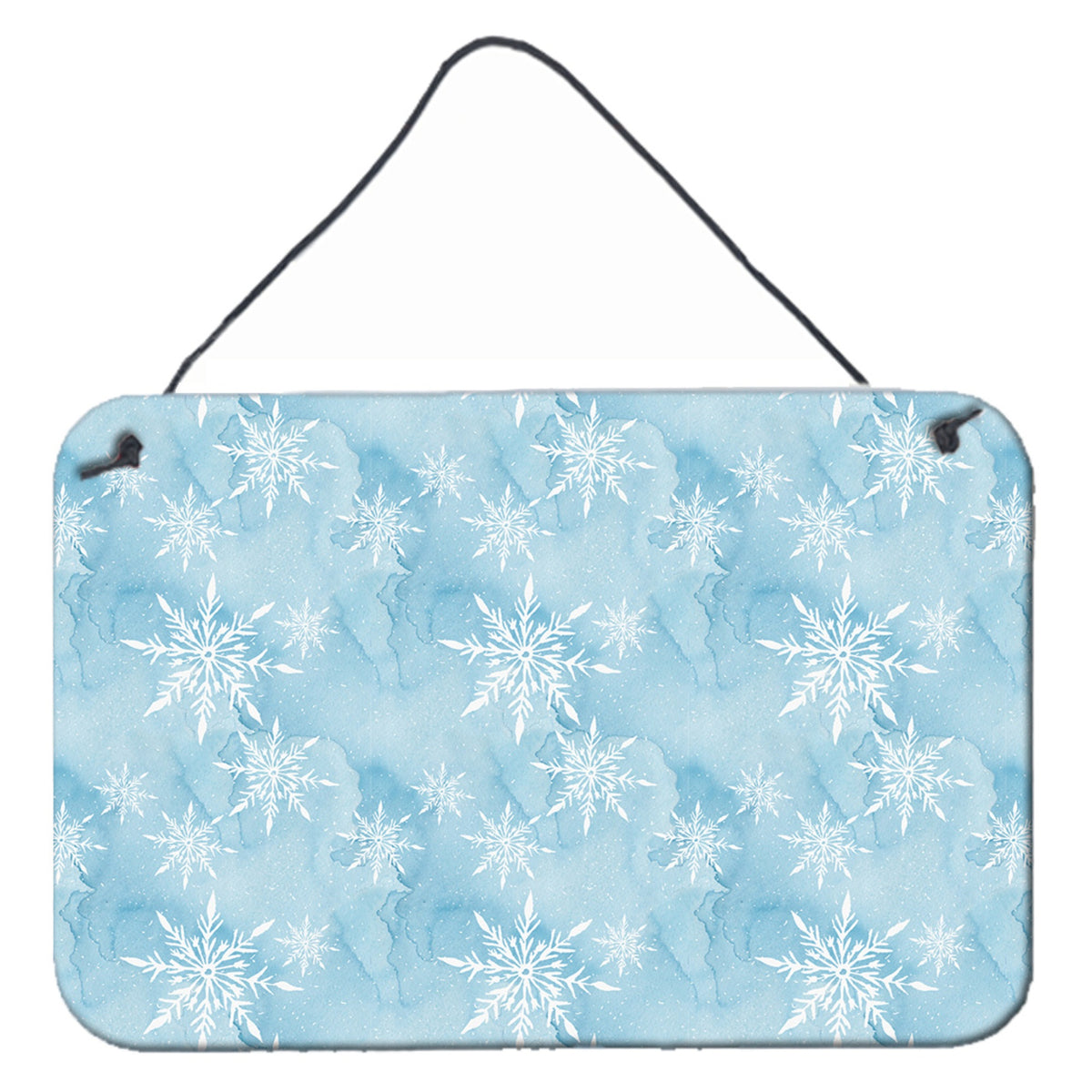 CarolineS Treasures Watercolor Snowflake On Light Blue Metal Print, 8 Inch  Inch  H X 12 Inch  Inch  W, Multicolor