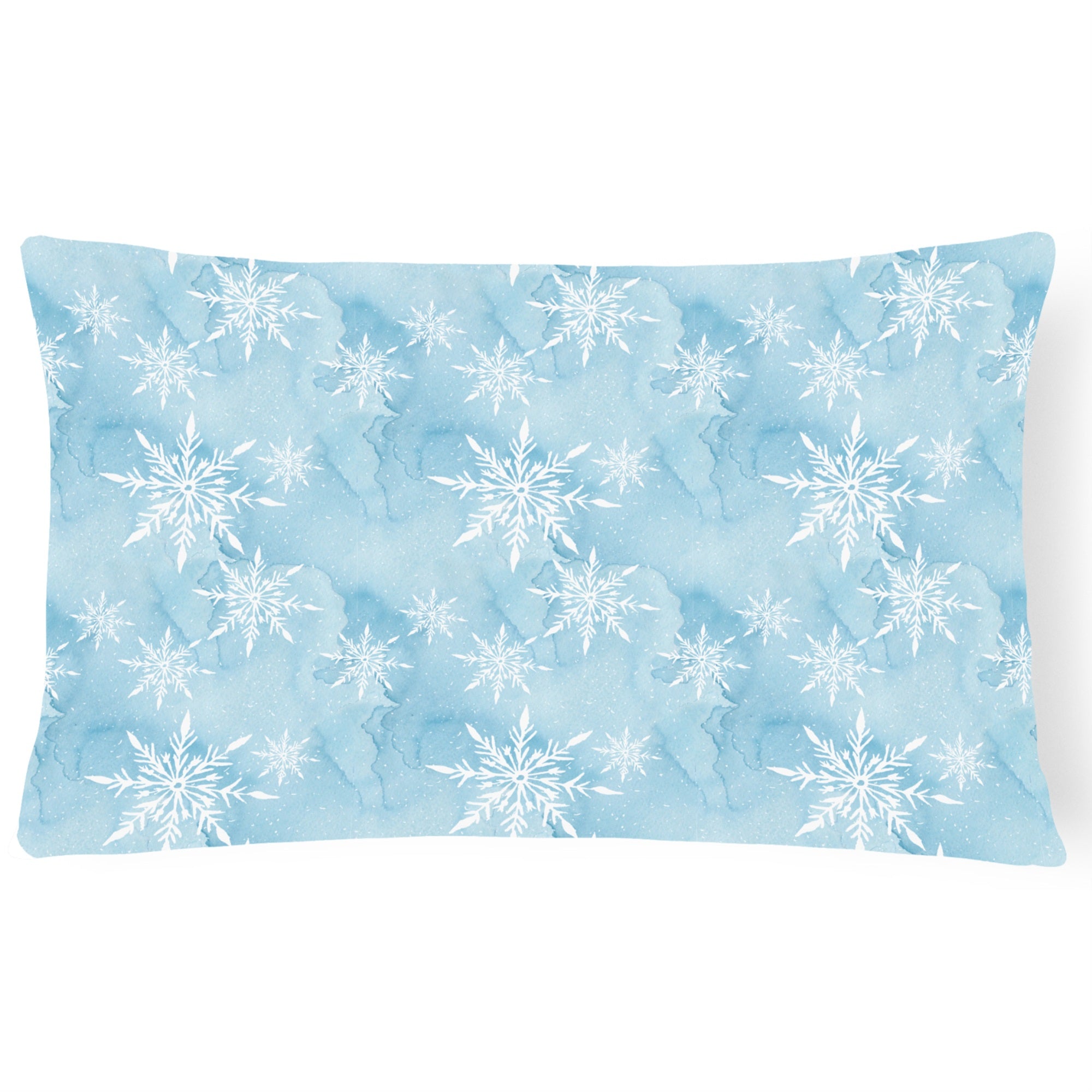 'Caroline'S Treasures Bb7552Pw1216 Watercolor Snowflake On Light Blue Outdoor Canvas Pillow, Multicolor'
