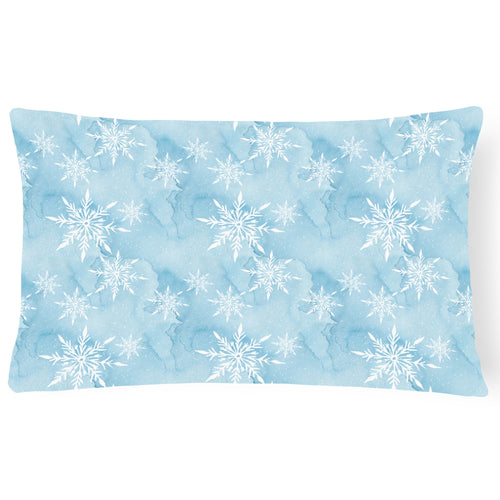 'Caroline'S Treasures Bb7552Pw1216 Watercolor Snowflake On Light Blue Outdoor Canvas Pillow, Multicolor'