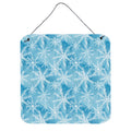 CarolineS Treasures Watercolor Snowflake On Blue Metal Print, 6 Inch  Inch  H X 6 Inch  Inch  W, Multicolor