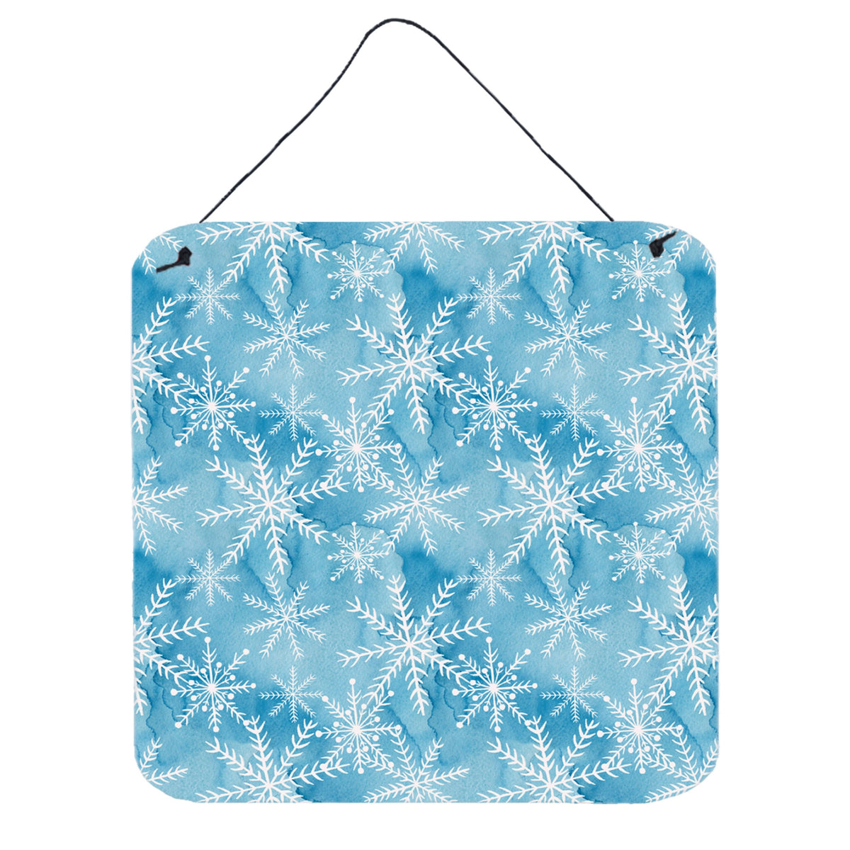 CarolineS Treasures Watercolor Snowflake On Blue Metal Print, 6 Inch  Inch  H X 6 Inch  Inch  W, Multicolor
