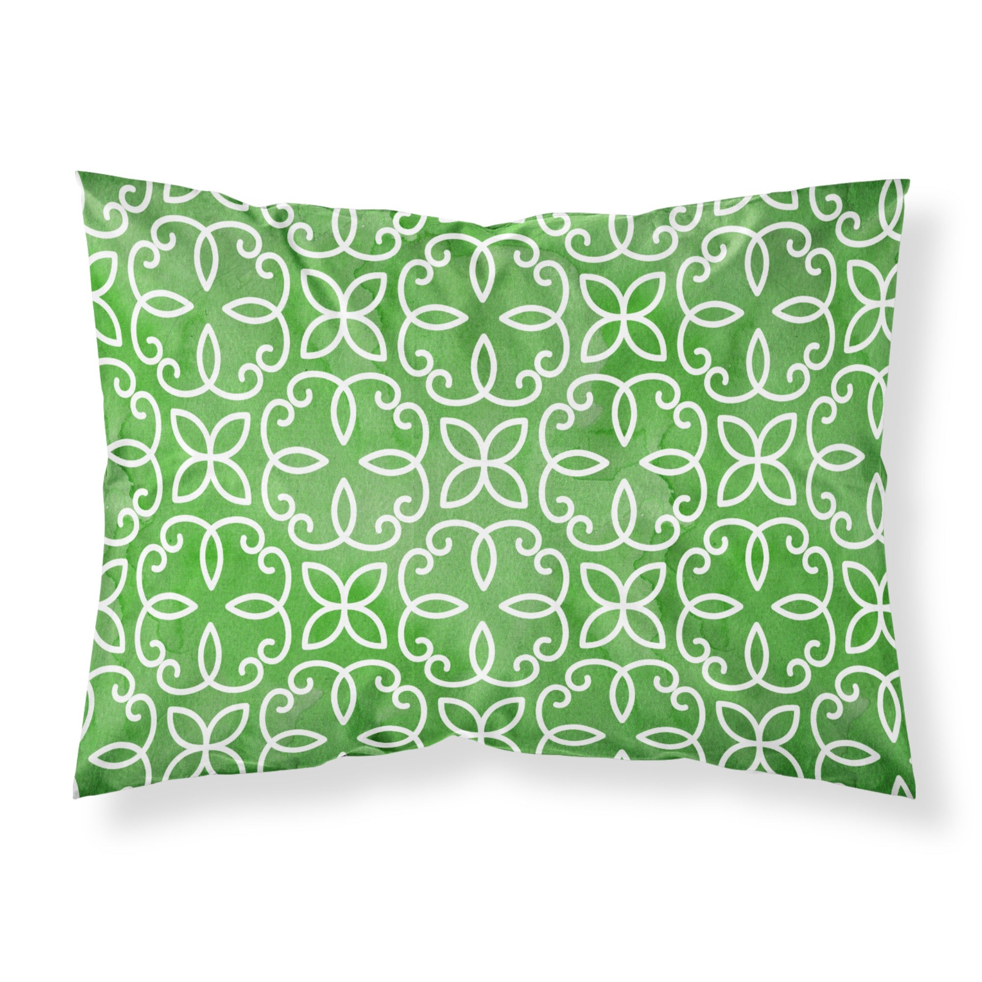 'Caroline'S Treasures Watercolor Geometric Circle On Green Pillowcase, Standard, Multicolor'