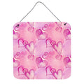 CarolineS Treasures Watercolor Hot Pink Hearts Metal Print, 6 Inch  Inch  H X 6 Inch  Inch  W, Multicolor