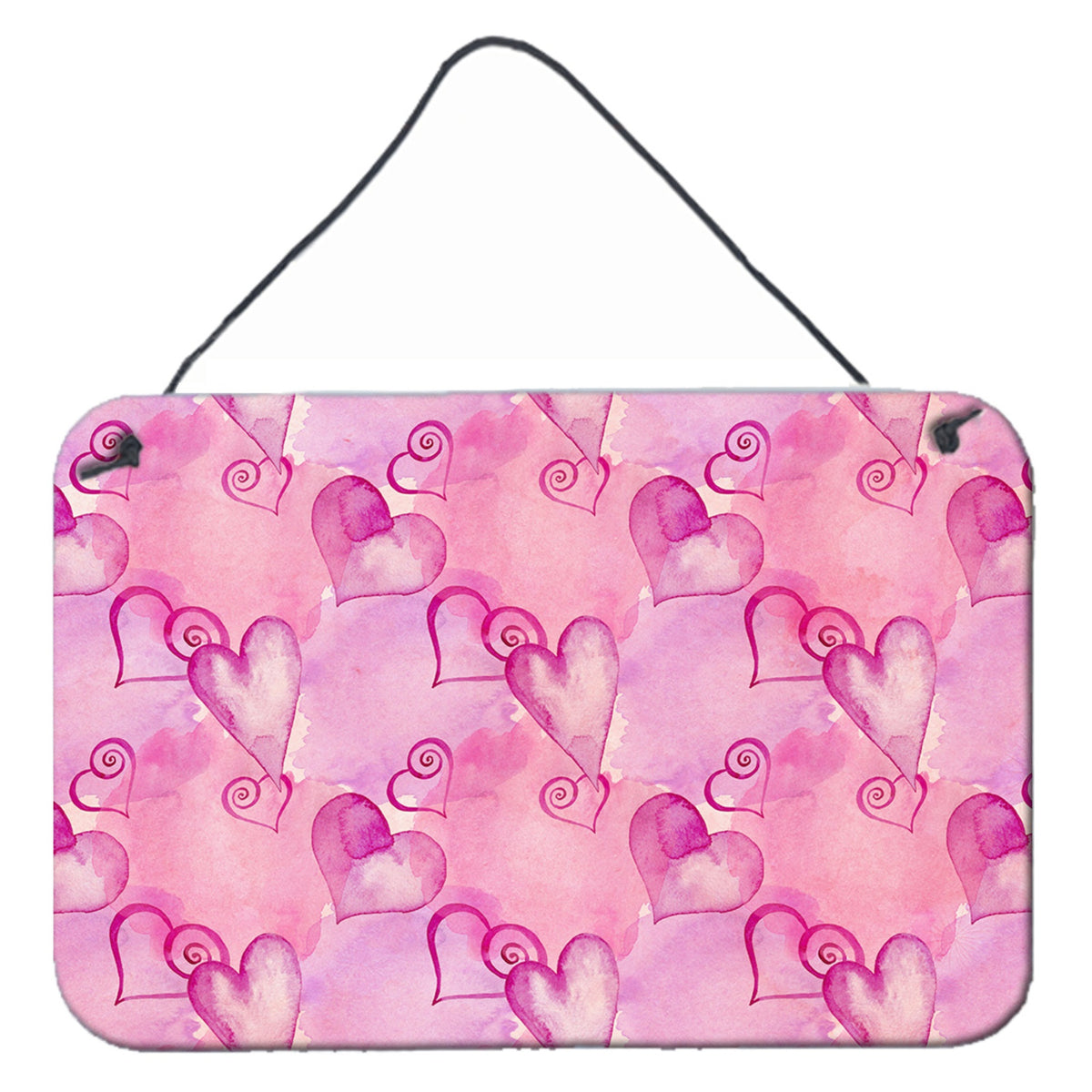 CarolineS Treasures Watercolor Hot Pink Hearts Metal Print, 8 Inch  Inch  H X 12 Inch  Inch  W, Multicolor