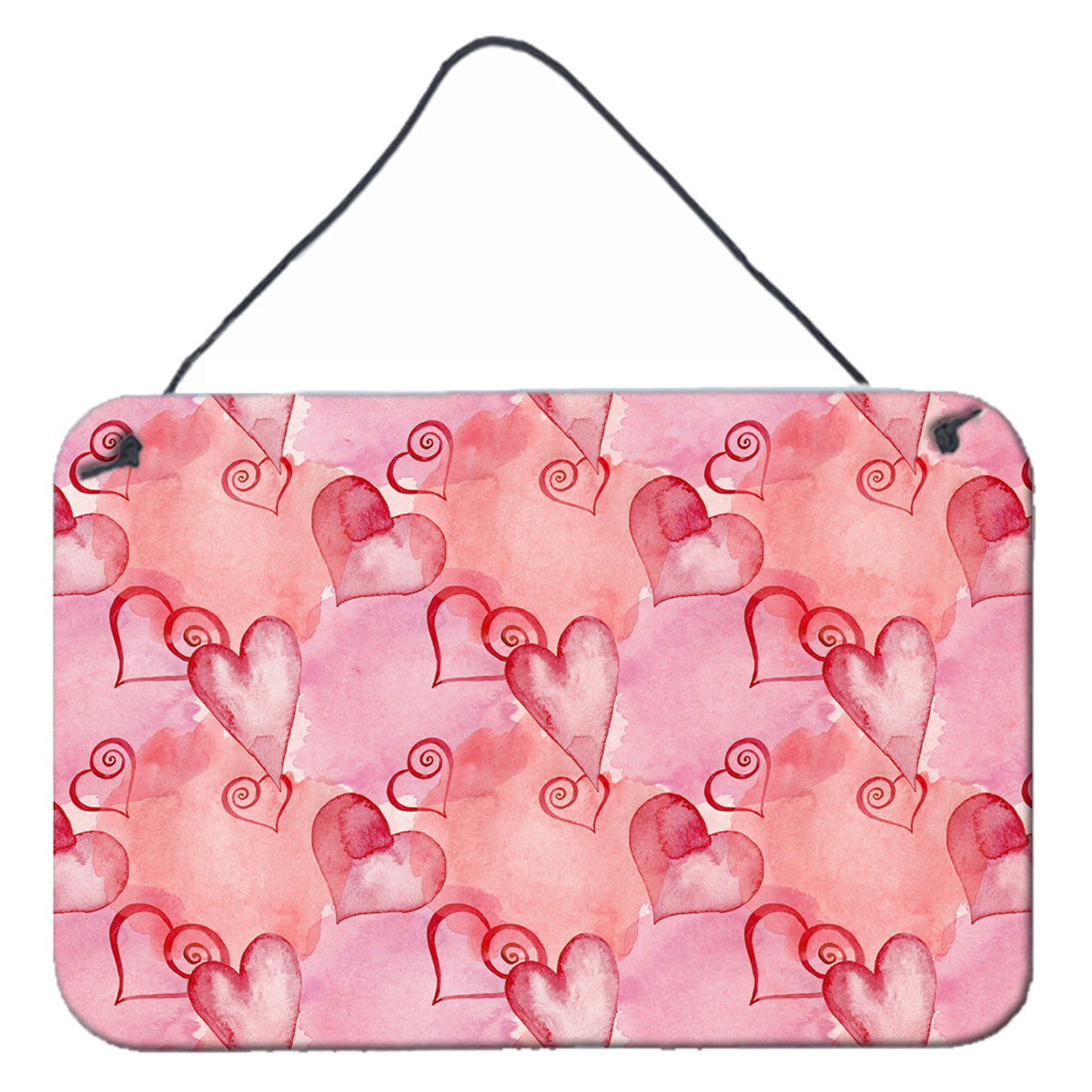 CarolineS Treasures Watercolor Red Hearts Metal Print, 8 Inch  Inch  H X 12 Inch  Inch  W, Multicolor