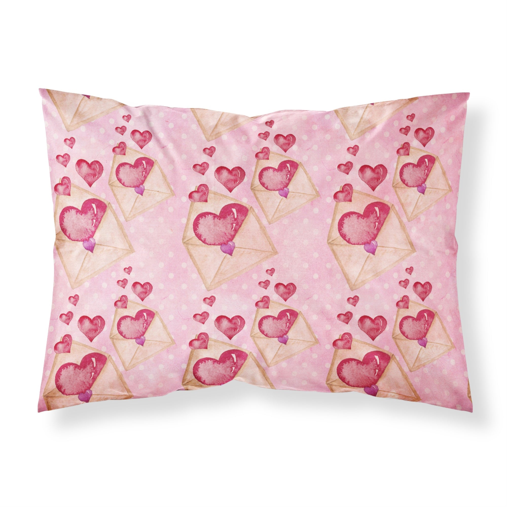 'Caroline'S Treasures Watercolor Pink Love Letter Pillowcase, Standard, Multicolor'