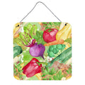 CarolineS Treasures Watercolor Vegetables Farm To Table Metal Print, 6 Inch  Inch  H X 6 Inch  Inch  W, Multicolor