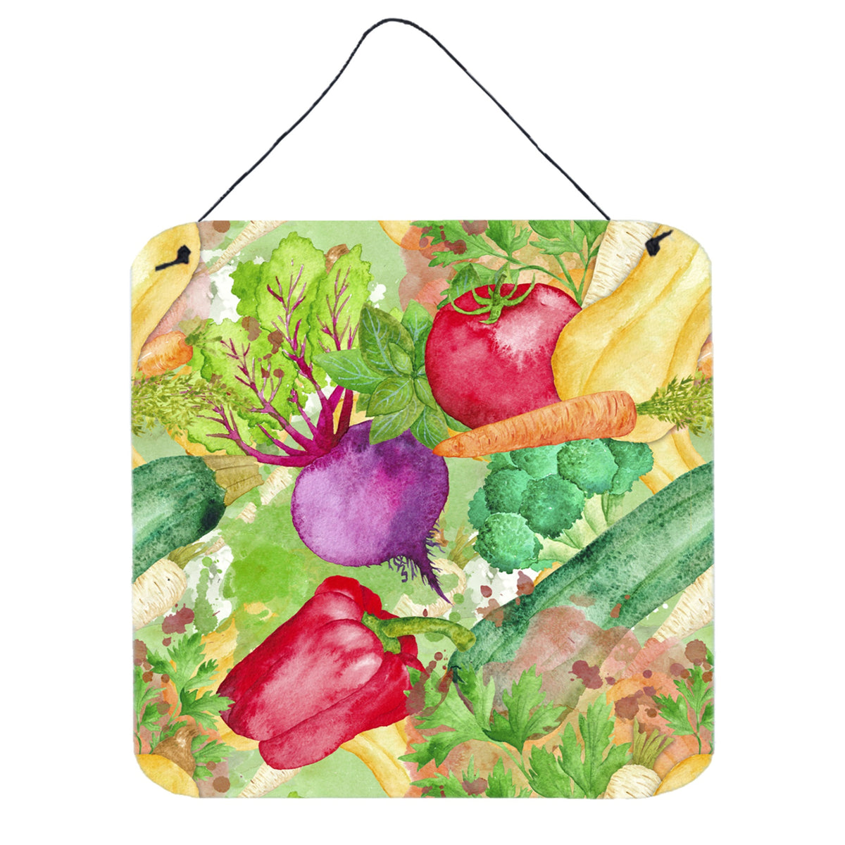 CarolineS Treasures Watercolor Vegetables Farm To Table Metal Print, 6 Inch  Inch  H X 6 Inch  Inch  W, Multicolor