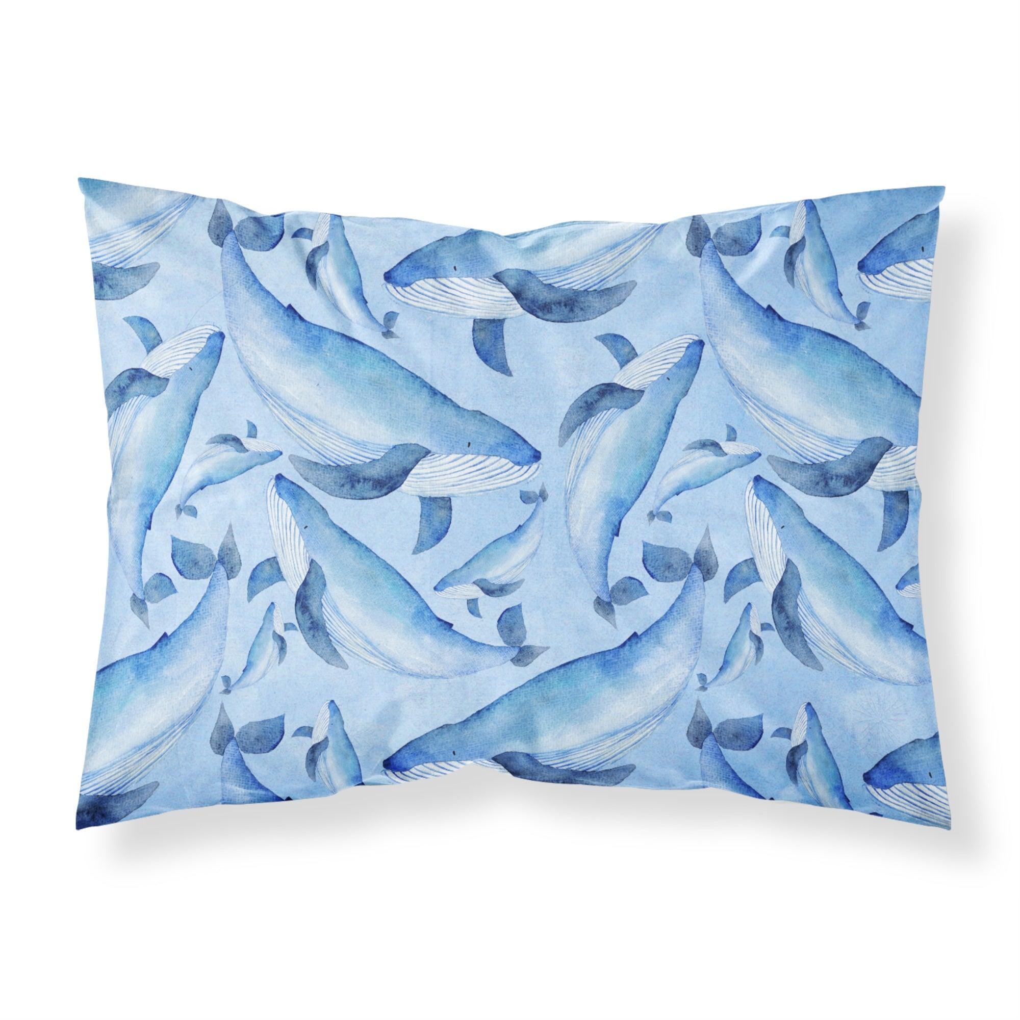 'Caroline'S Treasures Watercolor Nautical Whales Pillowcase, Standard, Multicolor'