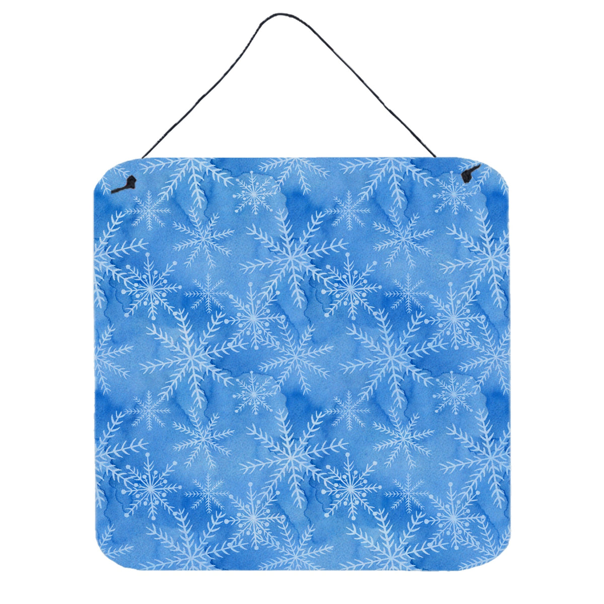 CarolineS Treasures Watercolor Dark Blue Winter Snowflakes Metal Print, 6 Inch  Inch  H X 6 Inch  Inch  W, Multicolor