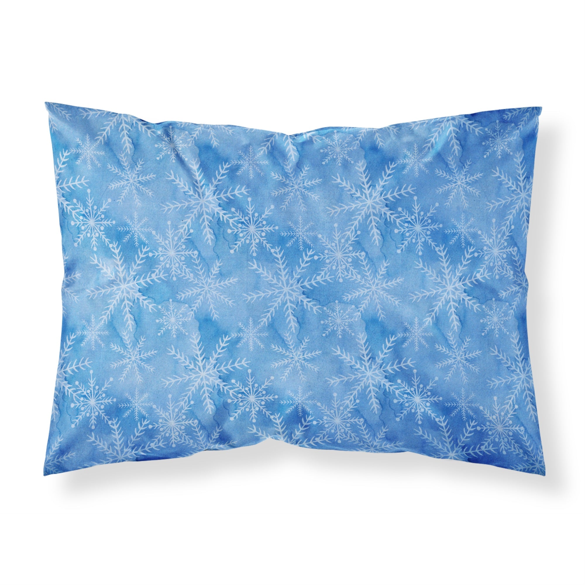 'Caroline'S Treasures Watercolor Dark Blue Winter Snowflakes Pillowcase, Standard, Multicolor'