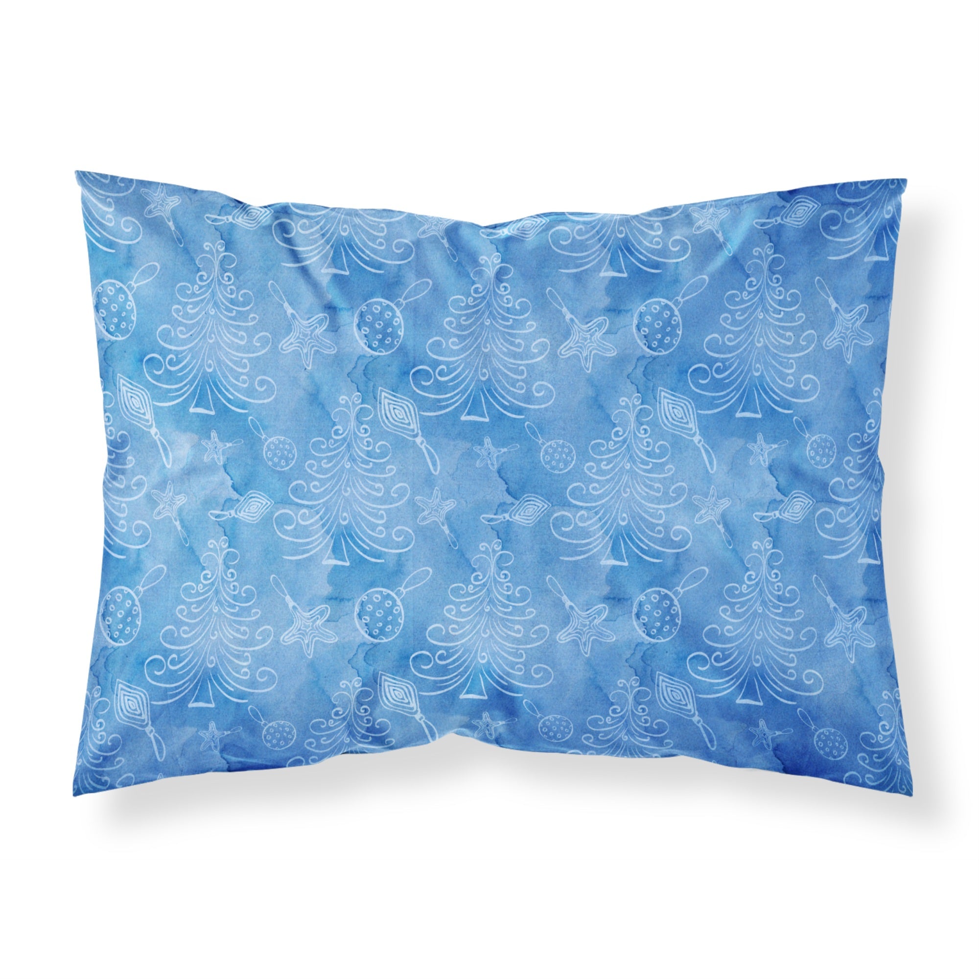 'Caroline'S Treasures Watercolor Christmas Trees And Ornaments Pillowcase, Standard, Multicolor'